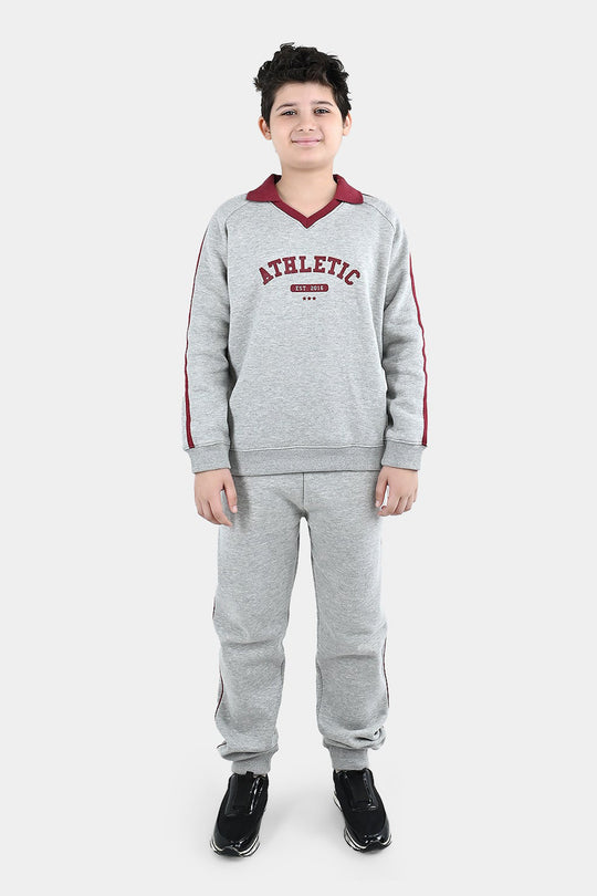 Boys Fleece 2 Piece Suit Athletic-Htr Grey