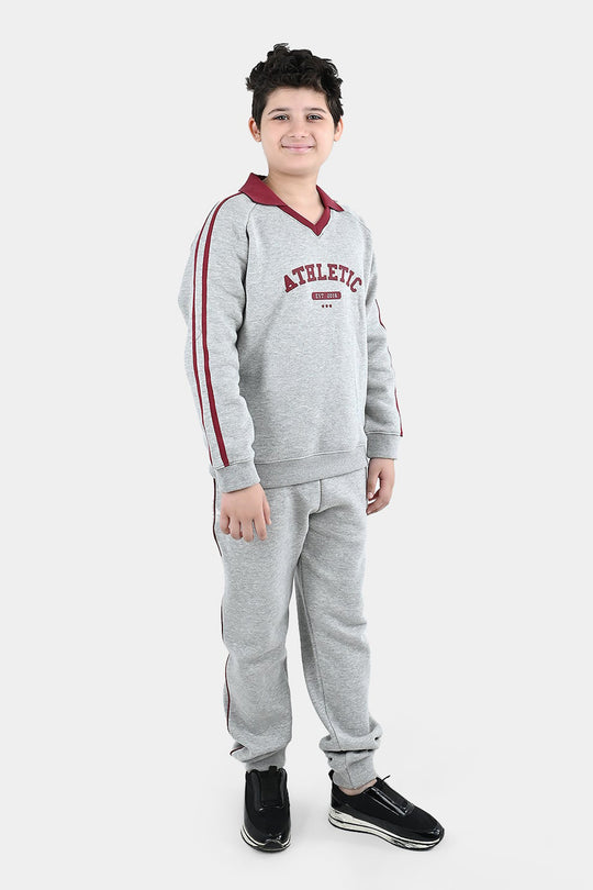 Boys Fleece 2 Piece Suit Athletic-Htr Grey