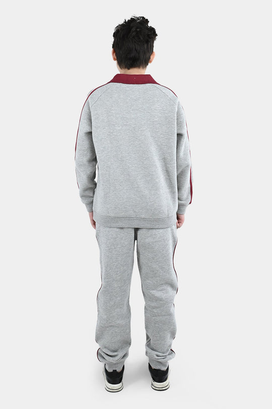 Boys Fleece 2 Piece Suit Athletic-Htr Grey