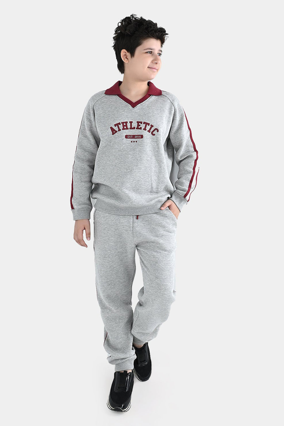 Boys Fleece 2 Piece Suit Athletic-Htr Grey