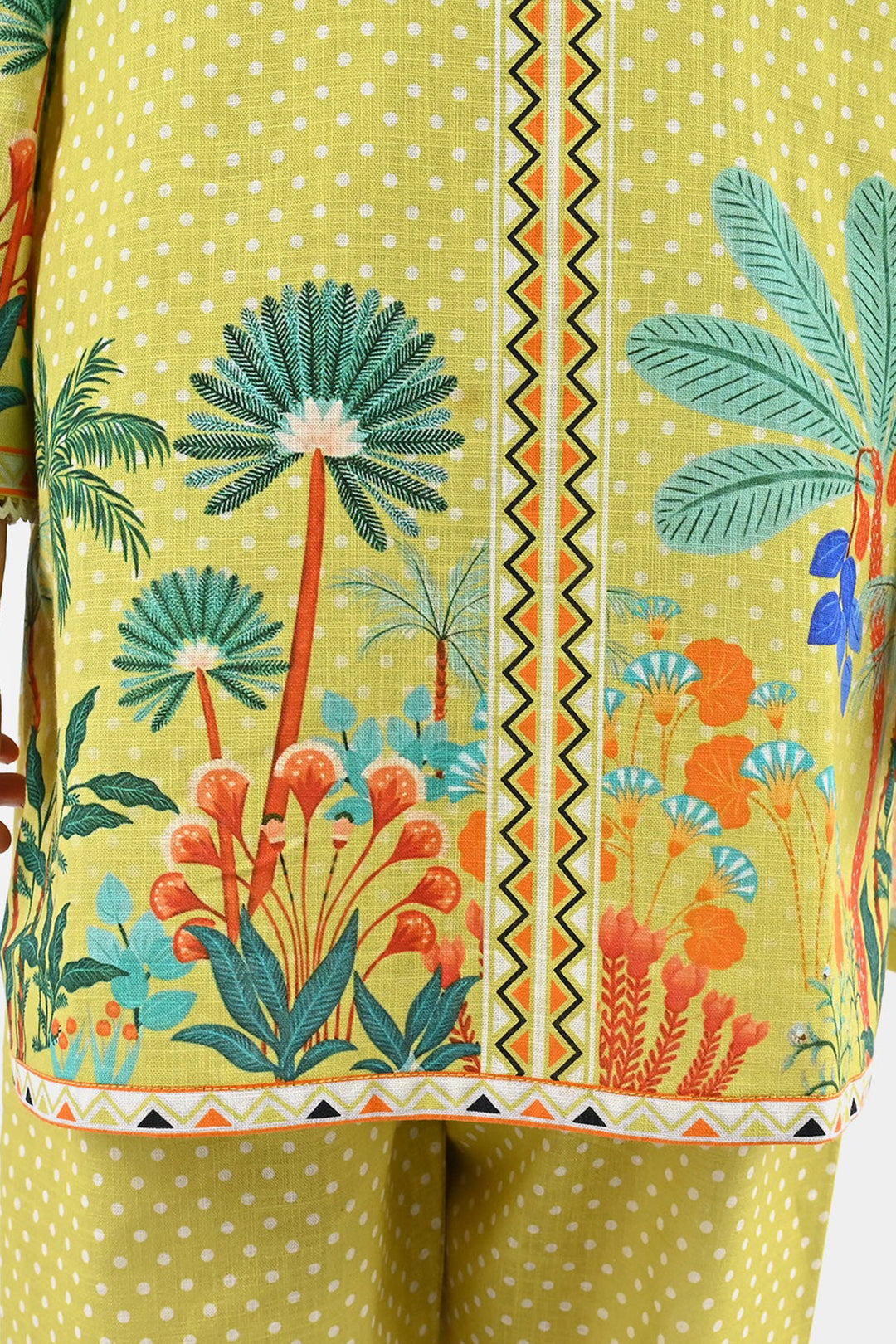 Girls Cotton Slub 2Pcs Tropical-Yellow