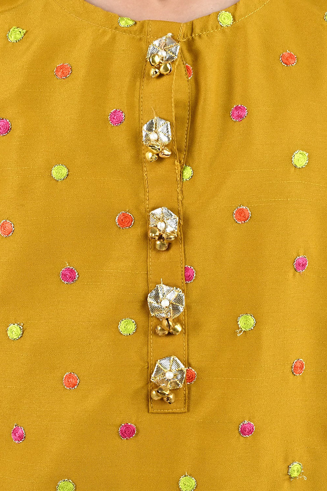 Girls Raw Silk 3Pcs Desi Diva-Lt.Mustard