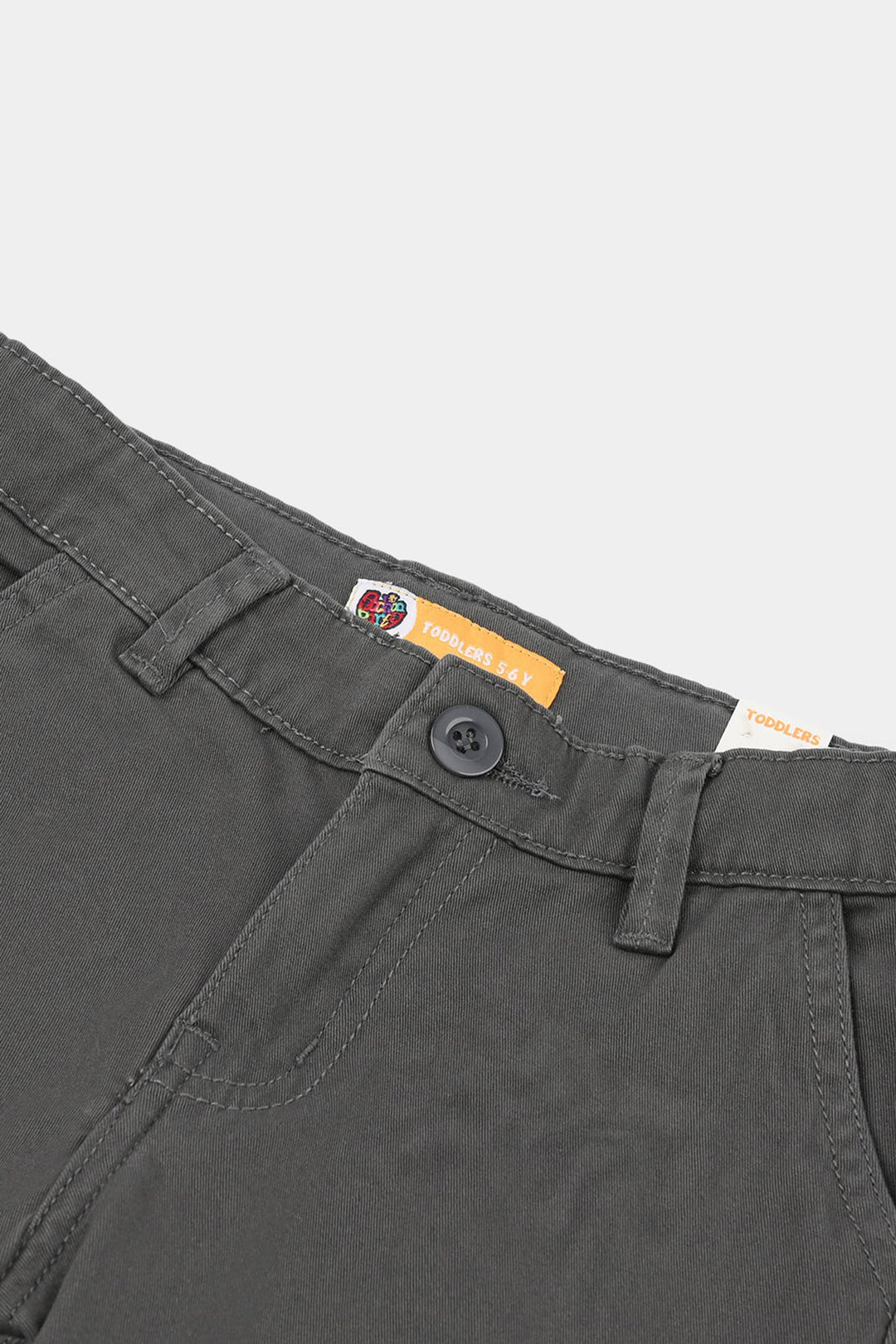 Boys Cotton Twill Pants - Dark Grey