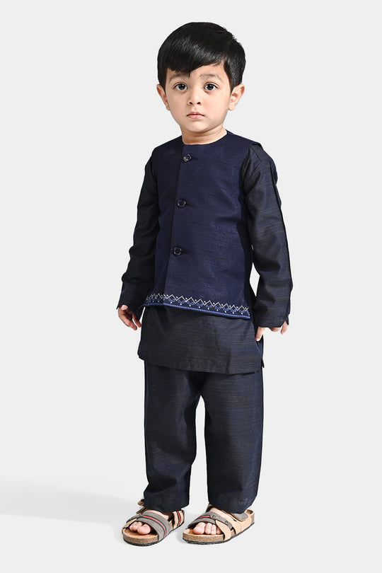 Infant Boys Poly Viscose 3 Piece Suit (Royal)-R/Blue