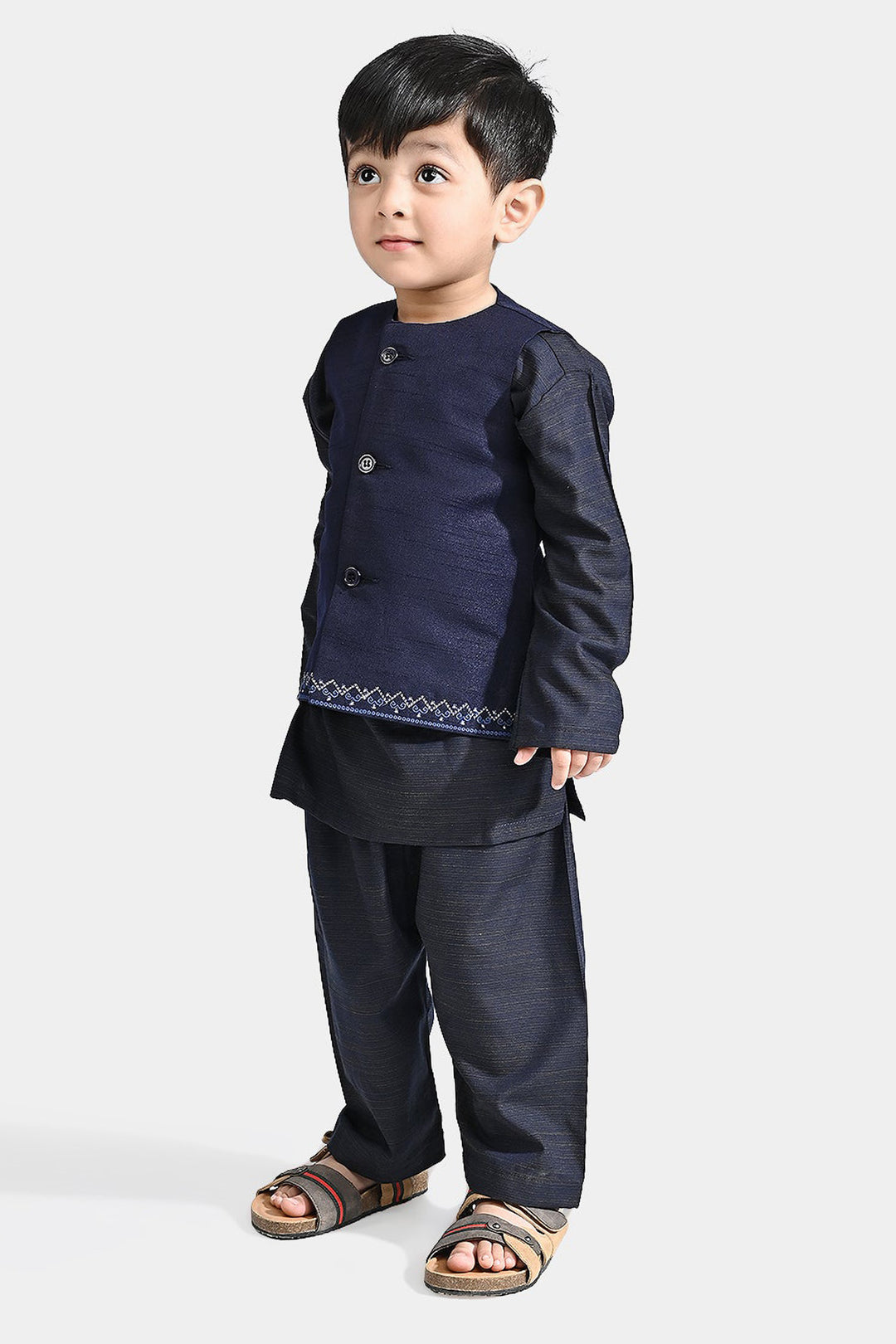 Infant Boys Poly Viscose 3 Piece Suit (Royal)-R/Blue