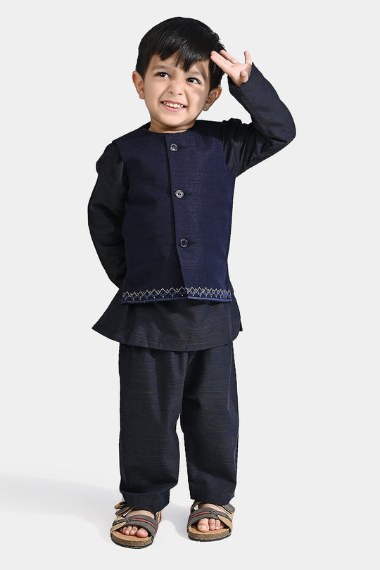 Infant Boys Poly Viscose 3 Piece Suit (Royal)-R/Blue
