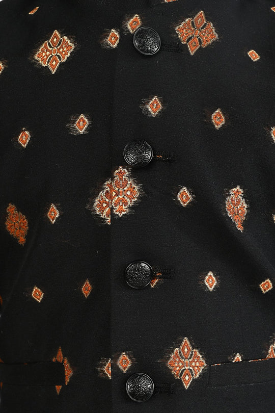 Boys Poly Viscose 3 Piece Suit (Blended)-BLACK