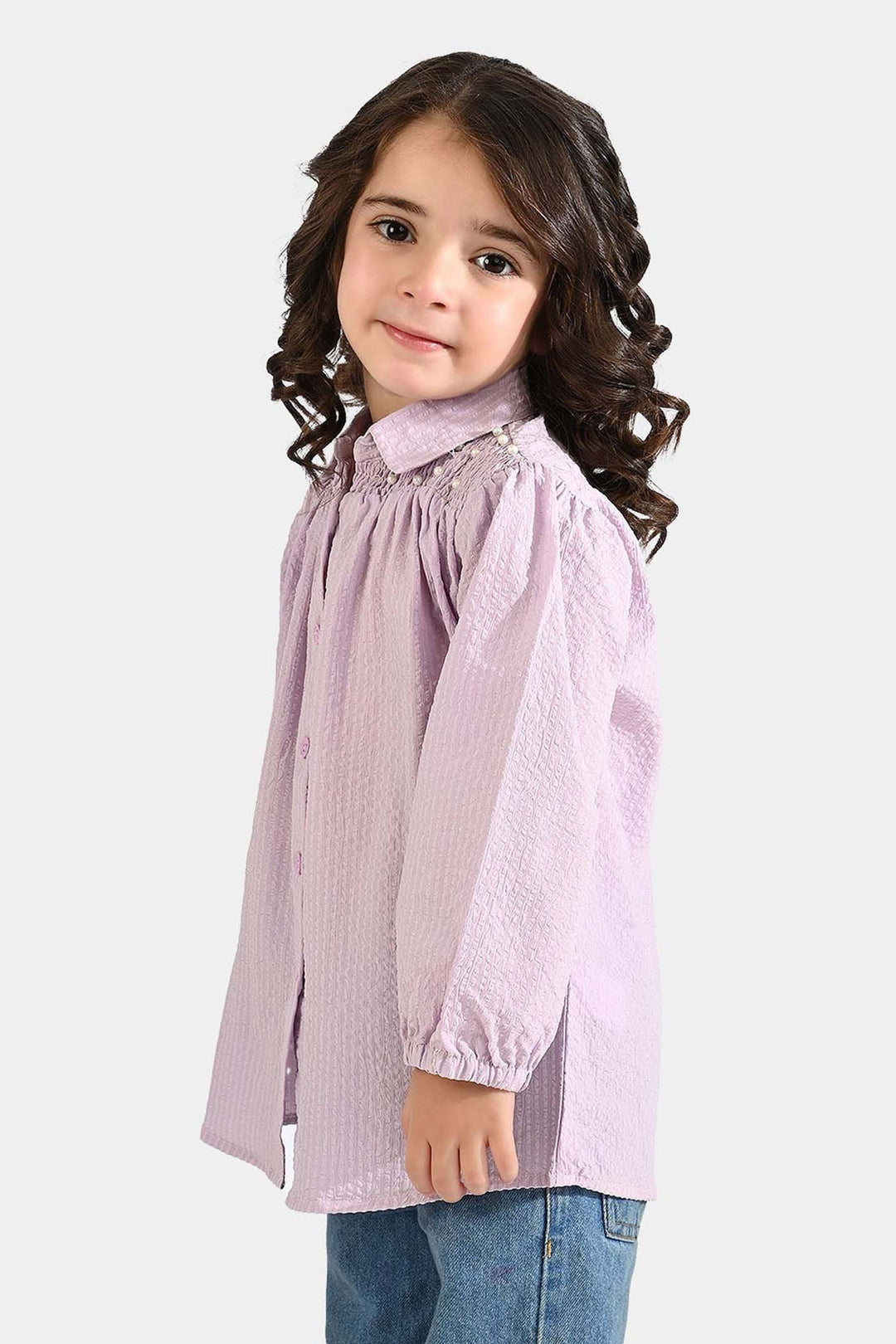 Girls Poly Jersey Top Lavender Love-Purple