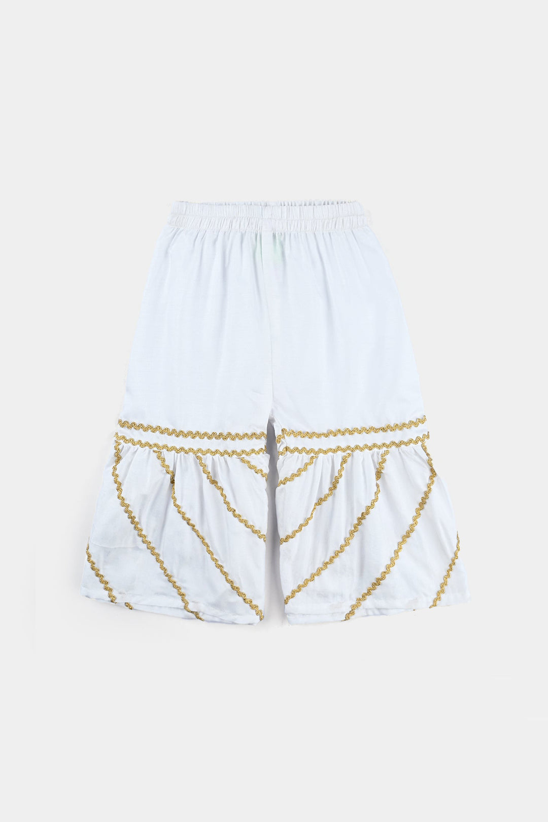 Infant Girls Raw Silk Fancy 3Pcs Shine-White