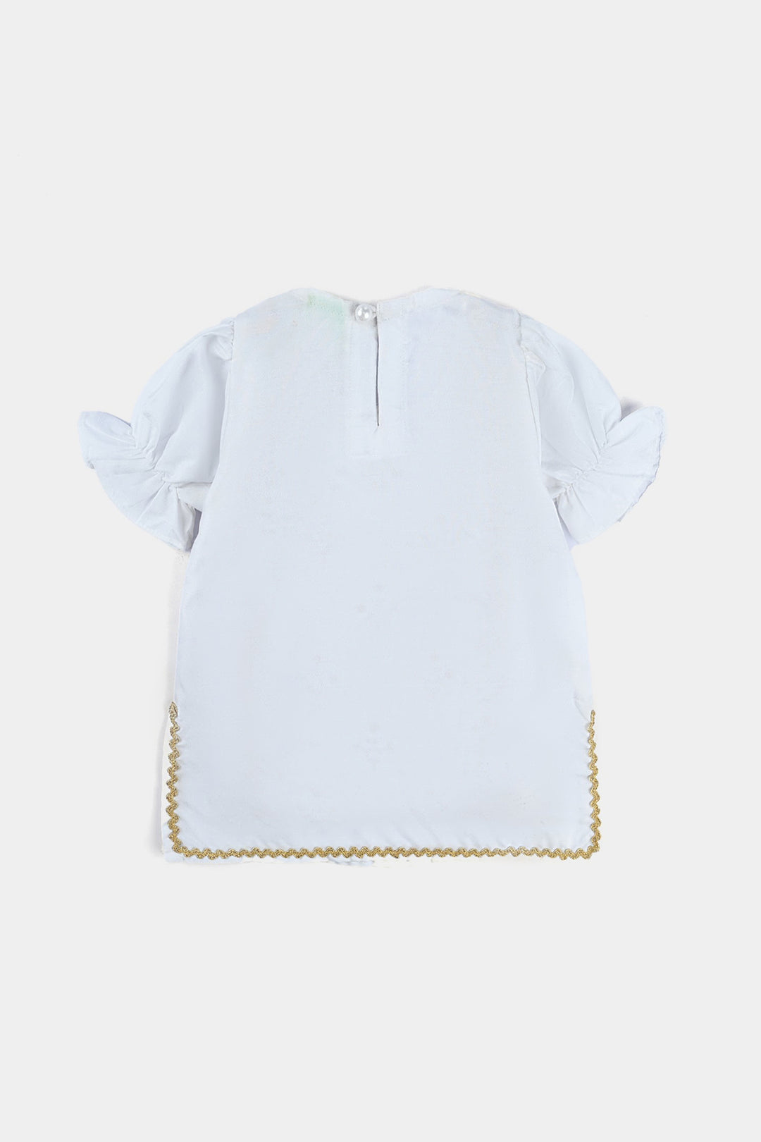 Infant Girls Raw Silk Fancy 3Pcs Shine-White