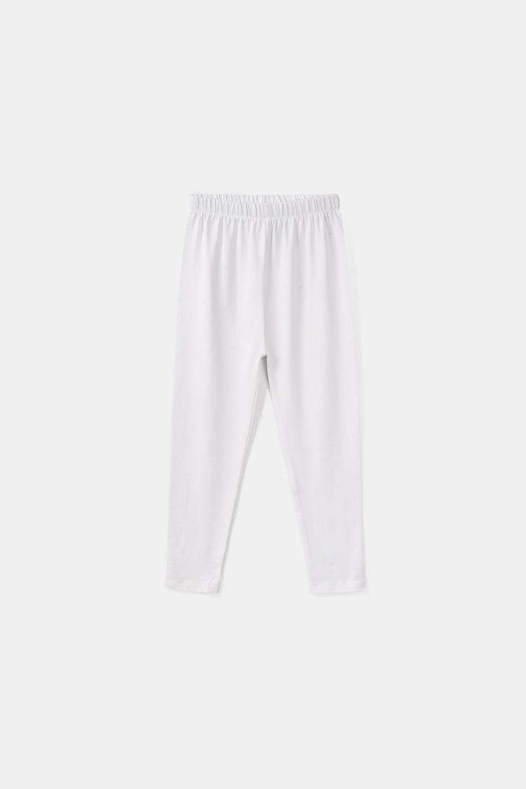 Girls Jersey/Terry Basic Tights - White
