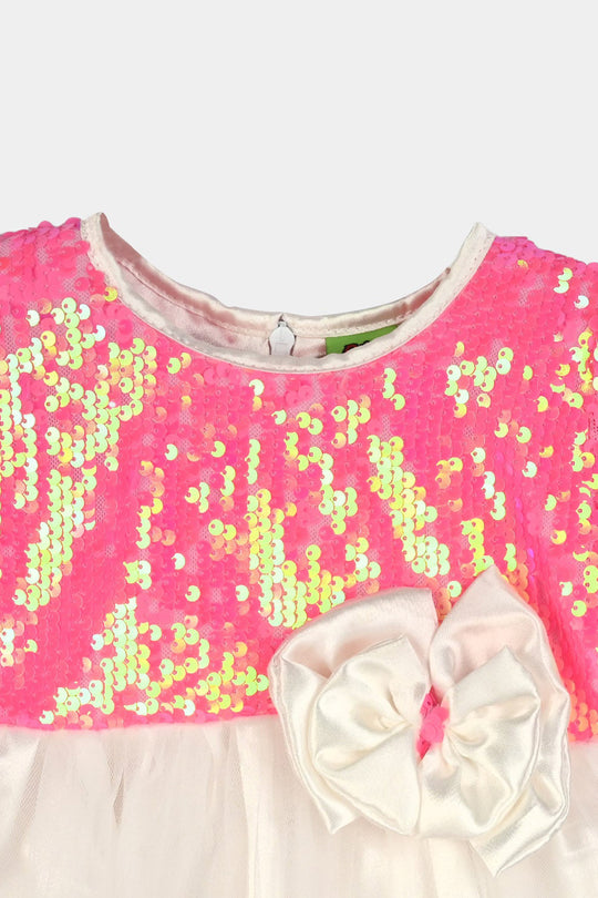 Infant Girls Sequence Fancy Frock-Princess-PINK