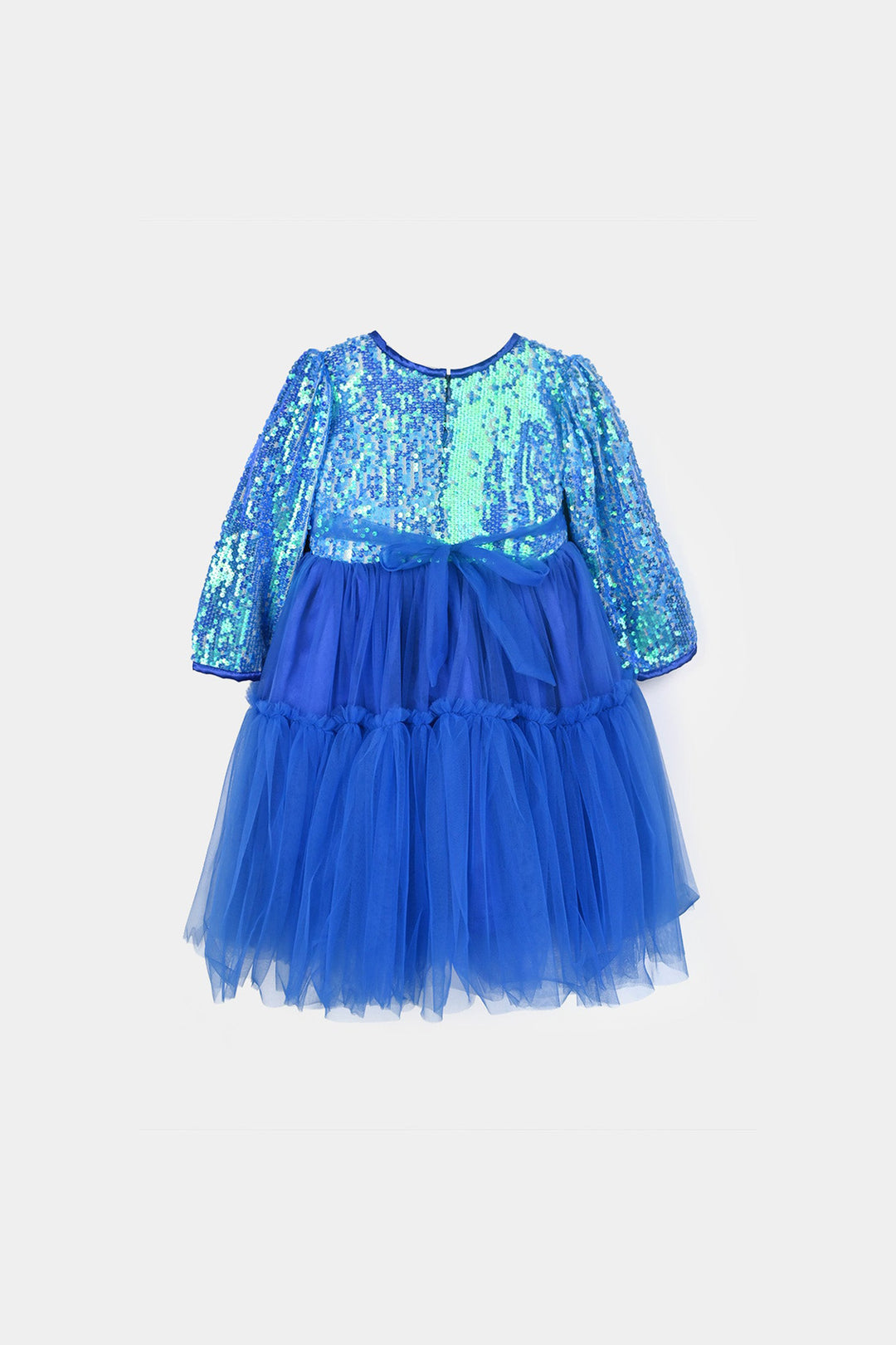 Girls Sequence Fancy Frock-Blossom-BLUE