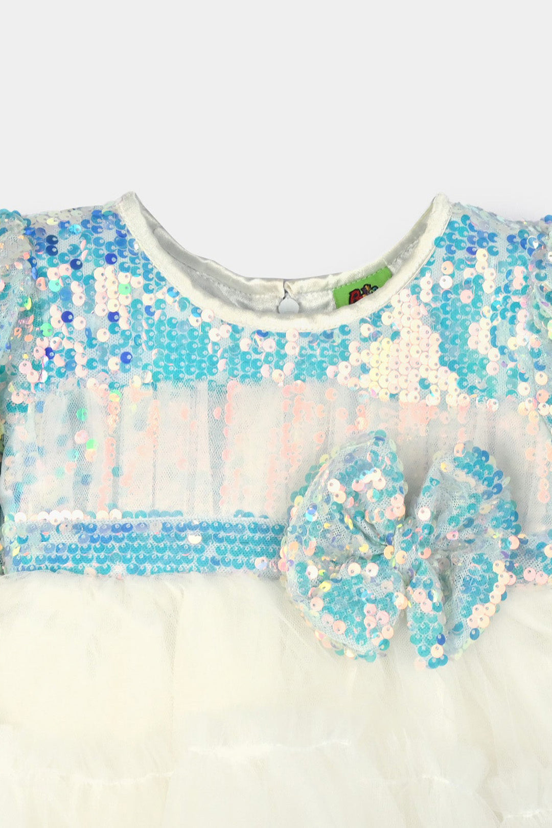 Infant Girls Sequence Fancy Frock-Blossom-Light Blue