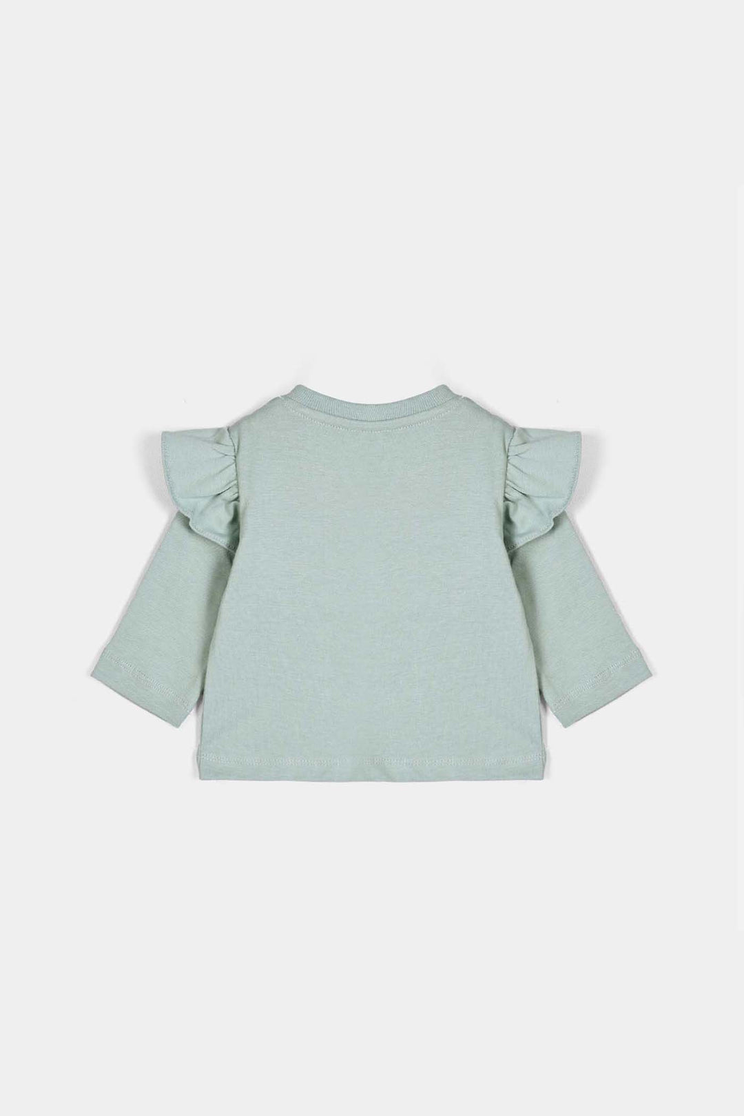 Infant Girls Cotton Jersey T-Shirt Hi Baby - Sage Green