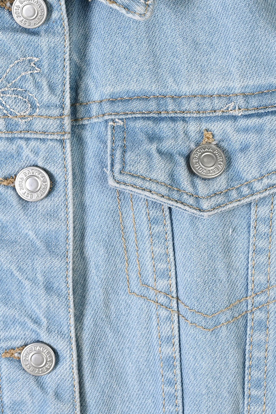 Girls Denim rigid Woven Jacket Bow-LT.Blue