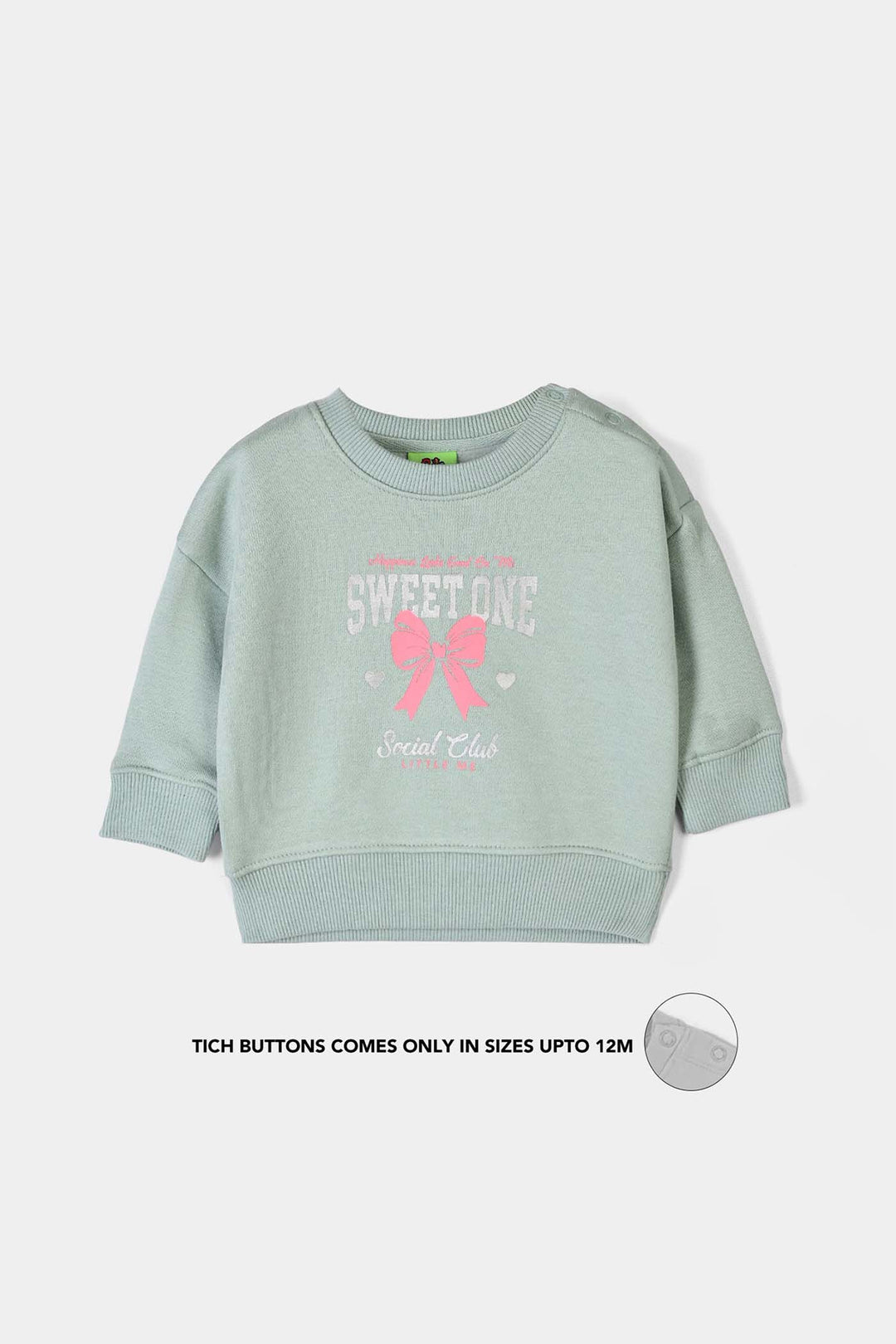 Infant Girls Fleece 2 Piece Suit Little Me - Sage Green