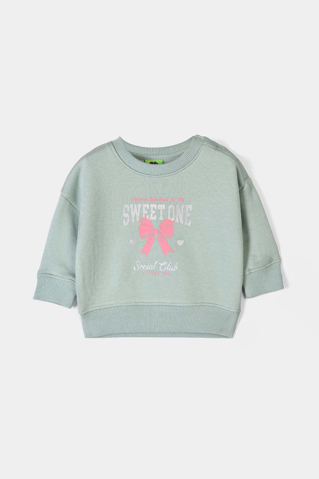 Infant Girls Fleece 2 Piece Suit Little Me - Sage Green