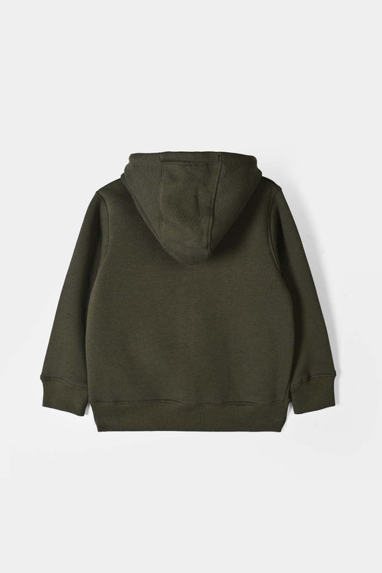 Boys Fleece Knitted Jacket Basic Green