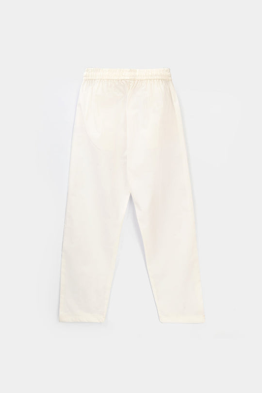 Boys Cotton Pajama - White