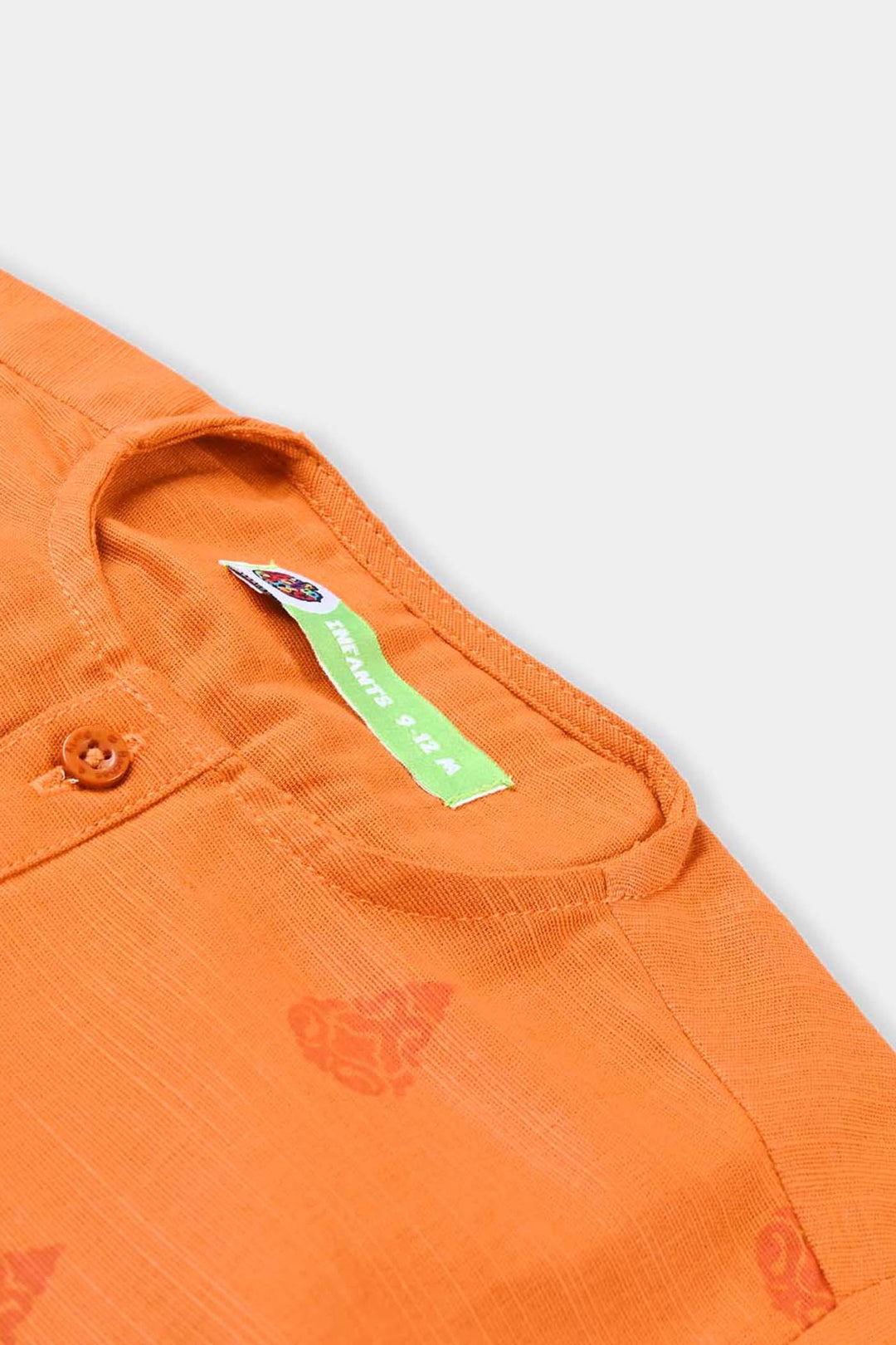 Infants Boys Cotton Slub Shalwar Suit (DAMASK)-B.Orange