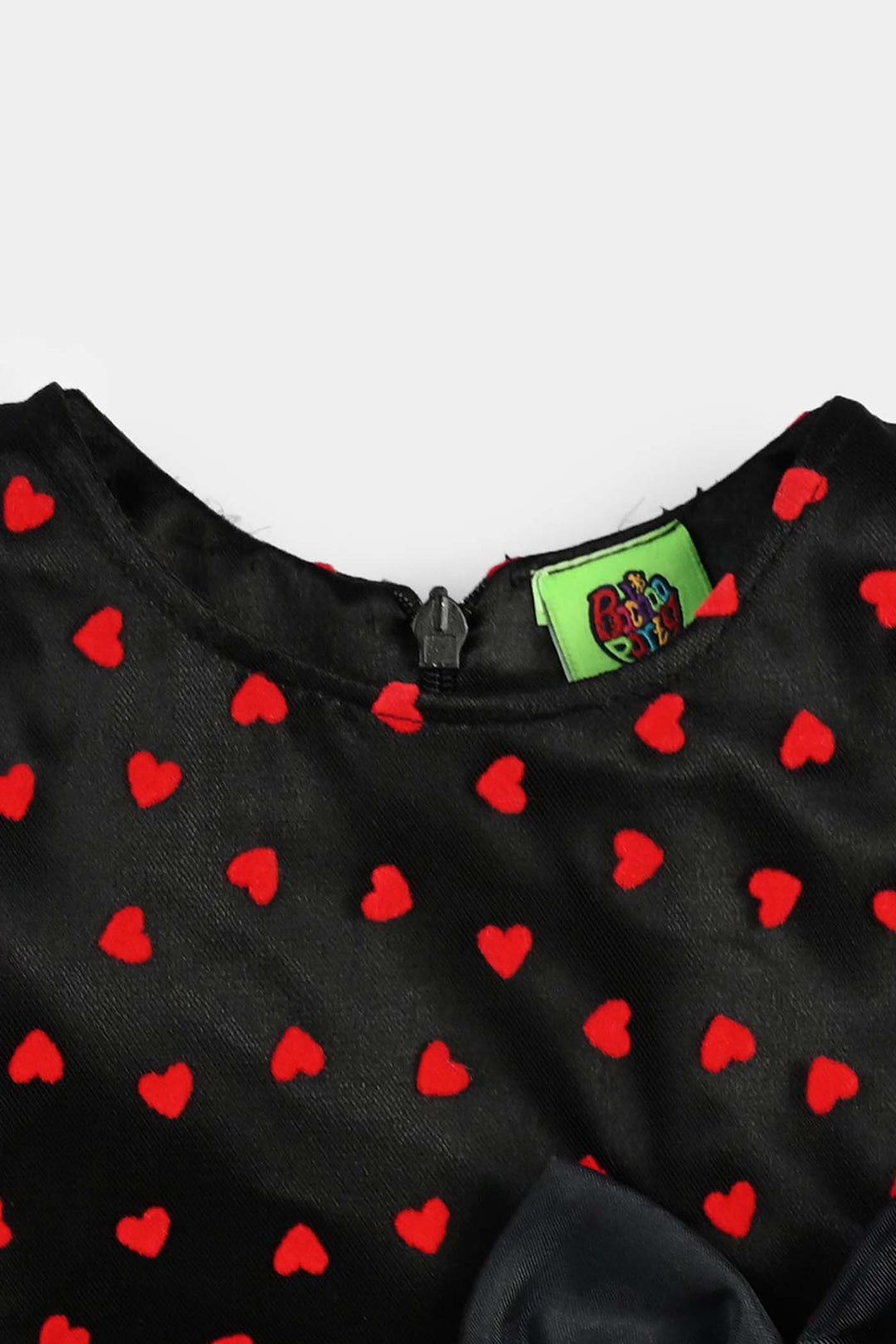 Infant Girls Velvet Fancy Frock-Heart-Red