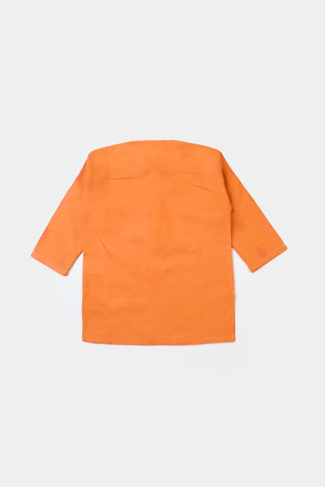Infants Boys Cotton Slub Shalwar Suit (DAMASK)-B.Orange
