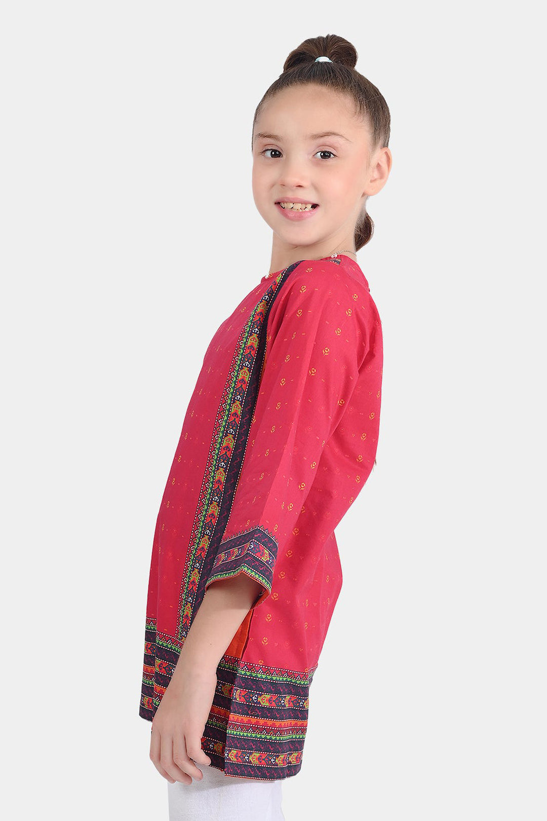 Girls Cotton Poplin Printed Kurti Desired-Multi
