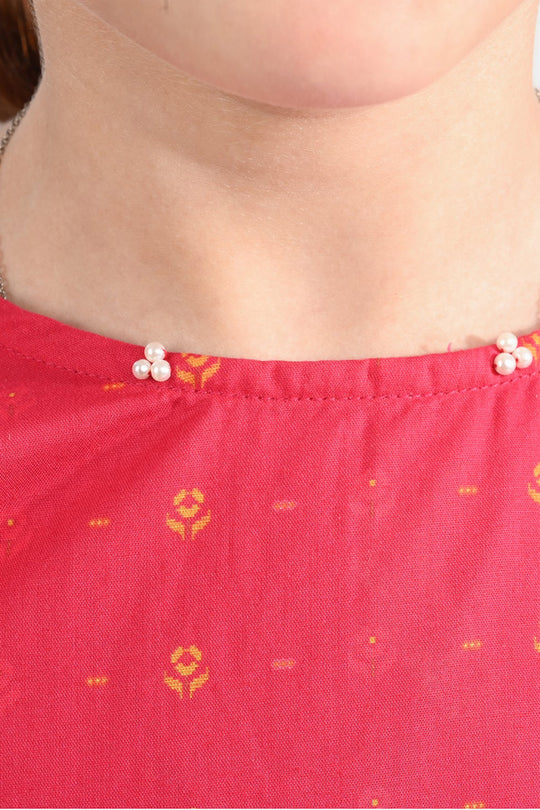 Girls Cotton Poplin Printed Kurti Desired-Multi