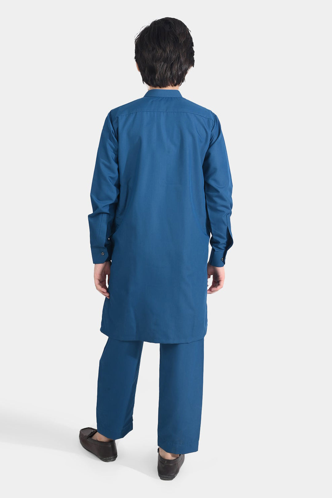 Boys Poly Viscose Kurta Pajama Suit (Monotone)-T.Blue