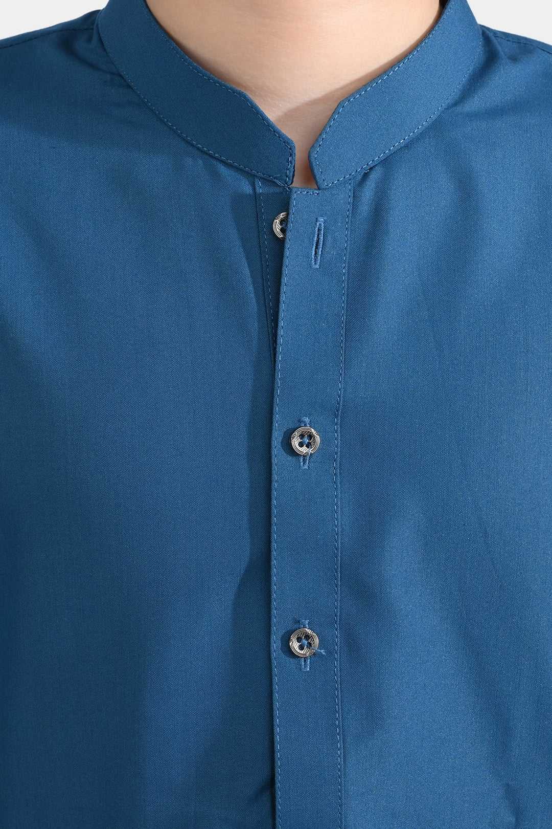 Boys Poly Viscose Kurta Pajama Suit (Monotone)-T.Blue