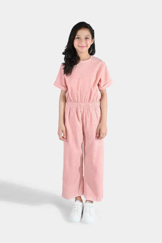 Girls Polyester Jumpsuit Blush-Peach