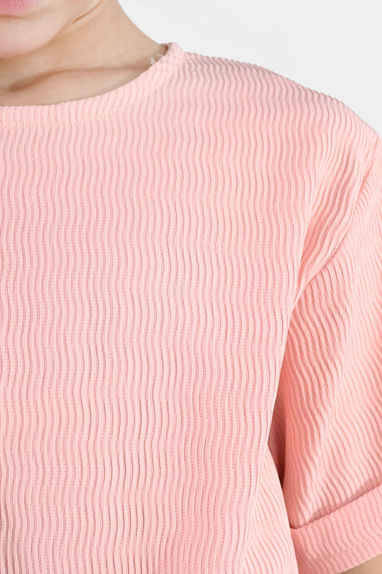 Girls Polyester Jumpsuit Blush-Peach