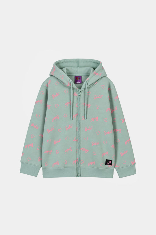 Girls Fleece Knitted Jacket-Blue.Surf