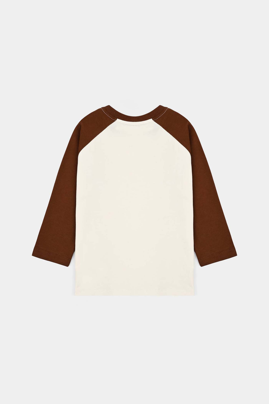 Boys Cotton Jersey T-Shirt Wander Free - Brown/White