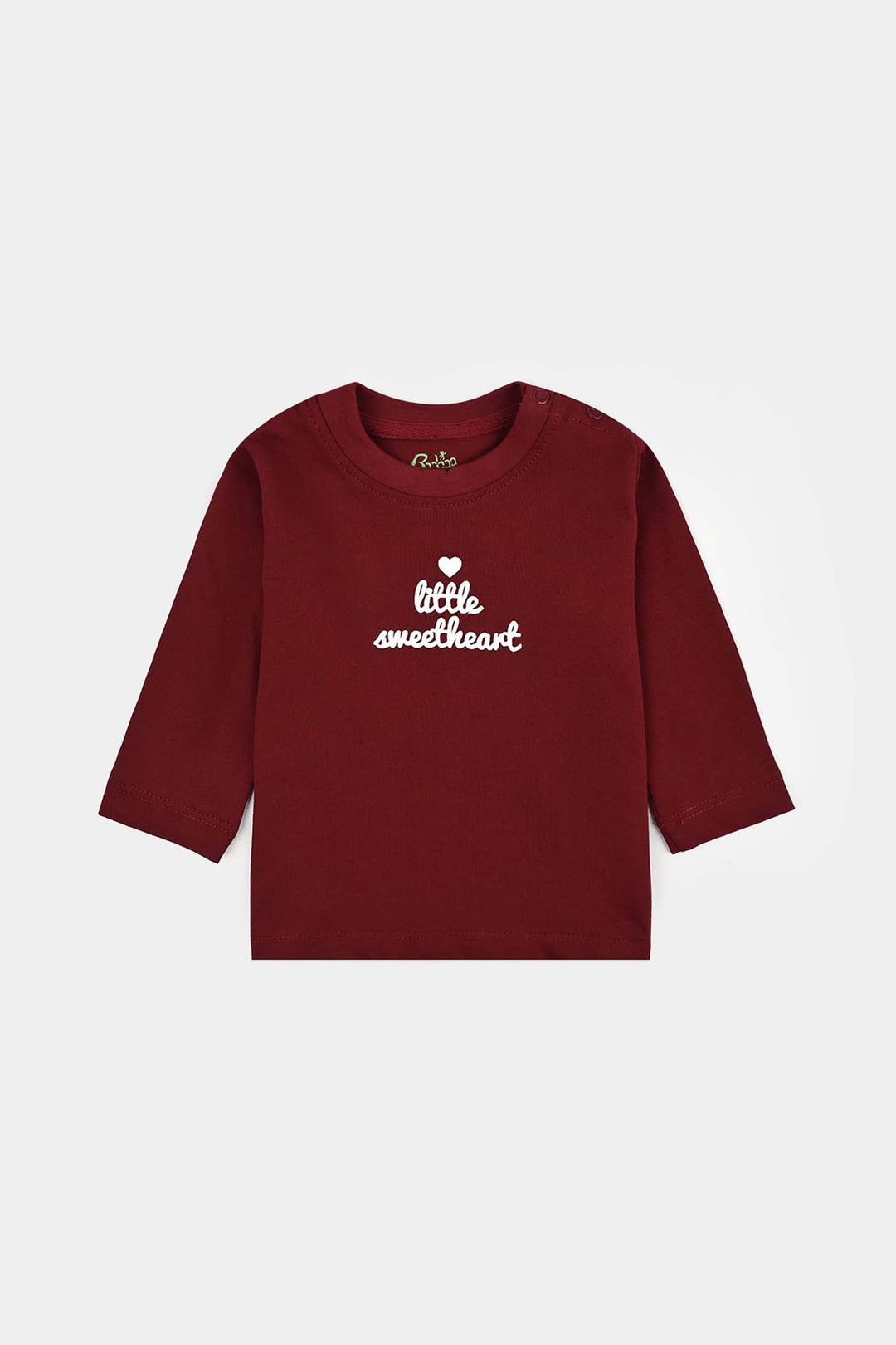 Infant Girls Cotton Jersey T-Shirt little Sweet Heart - Maroon