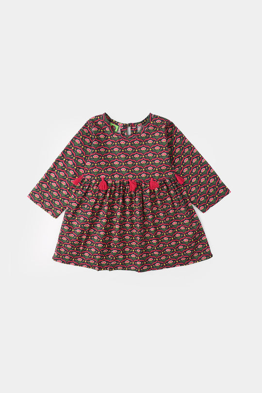 Infant Girls Cotton Printed 2-Pcs Suit - Multi