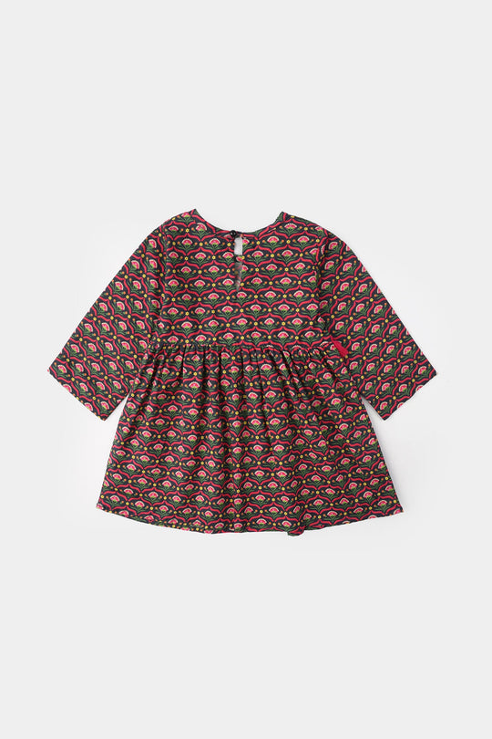 Infant Girls Cotton Printed 2-Pcs Suit - Multi