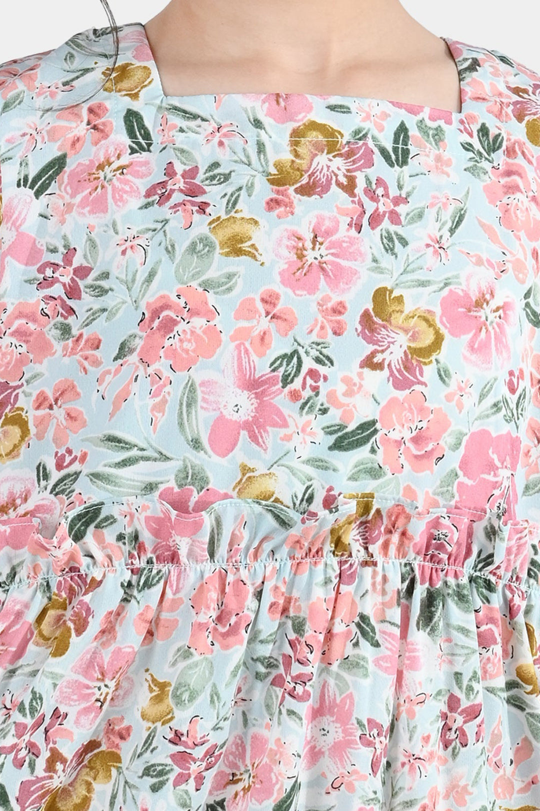 Girls Polyester Printed Frock Whimsical -Multi