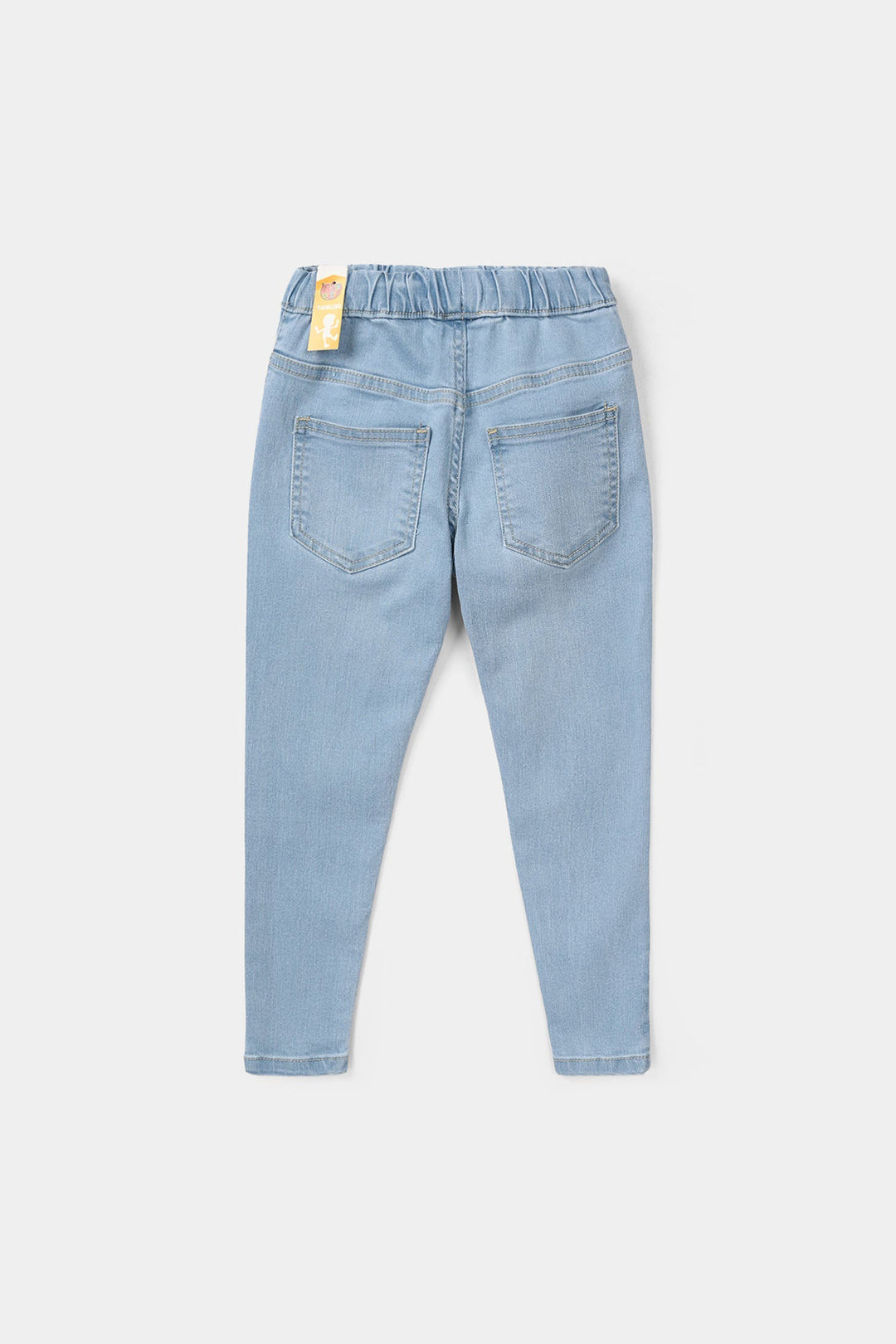 Girls Denim Stretch Jeggings Light Flower - Light Blue