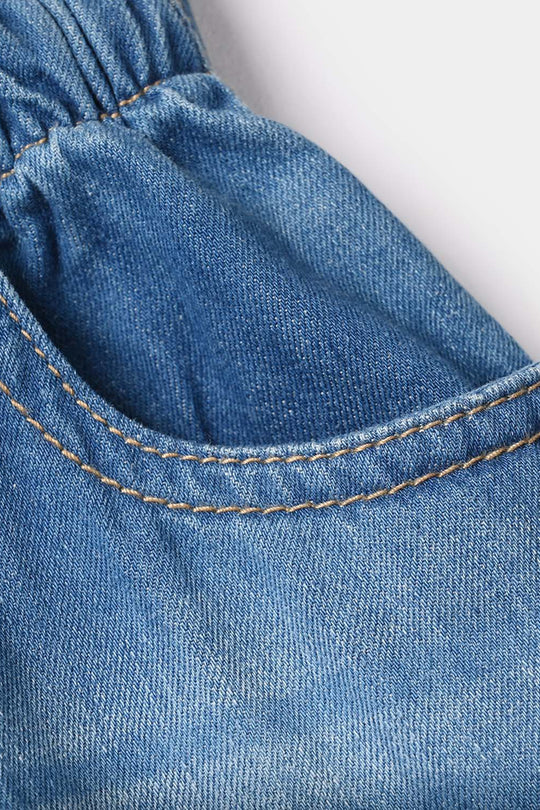 Girls Denim Rigid Skirt - Dark Blue