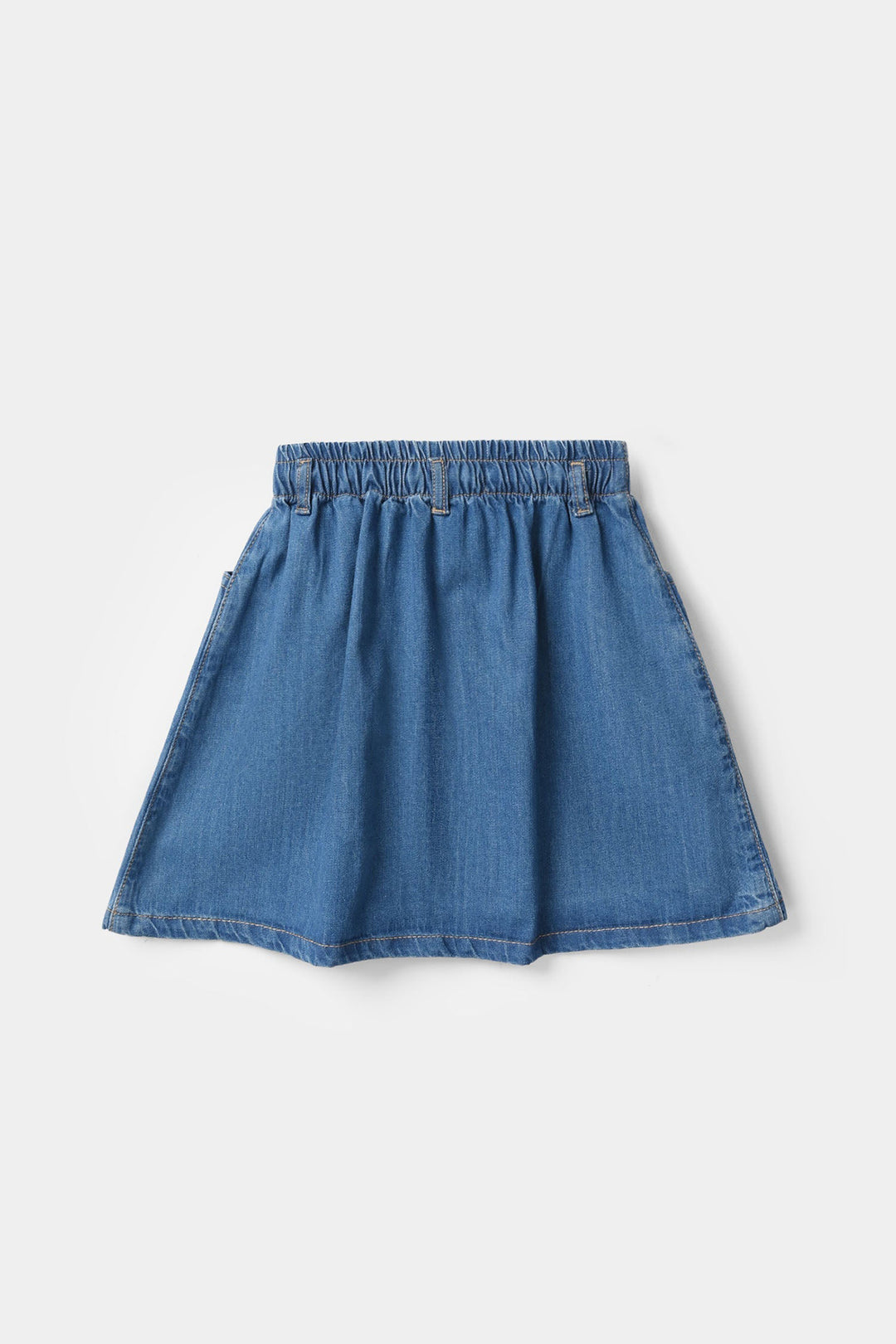 Girls Denim Rigid Skirt - Dark Blue