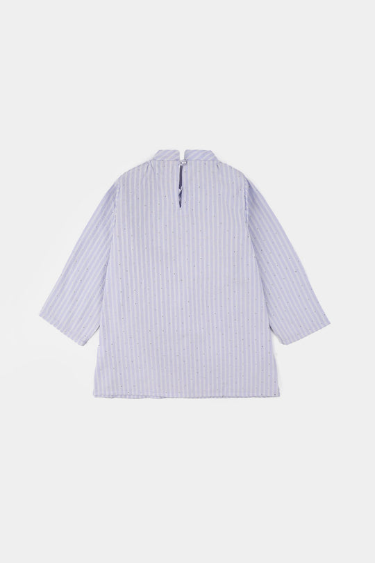 Girls Poly Net Casual Top Smoking - Lilac