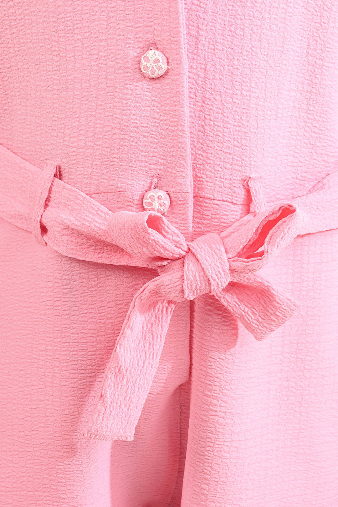 Girls Viscose Jumpsuit Resort Collar-Pink