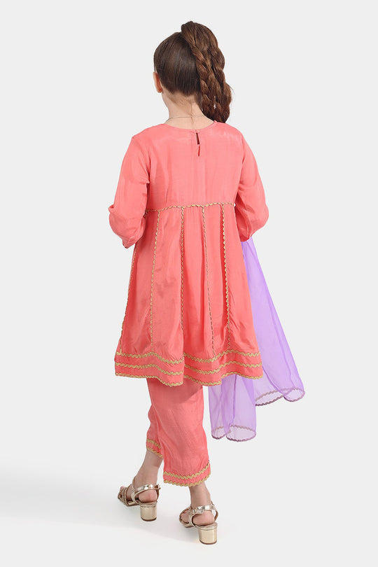 Girls Raw Silk 4Pcs Rashk-E- Chaman-Paradise Pink