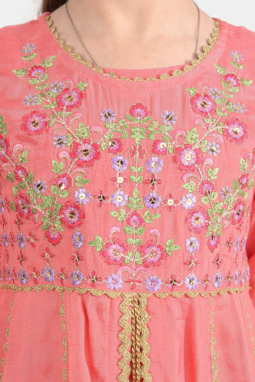 Girls Raw Silk 4Pcs Rashk-E- Chaman-Paradise Pink