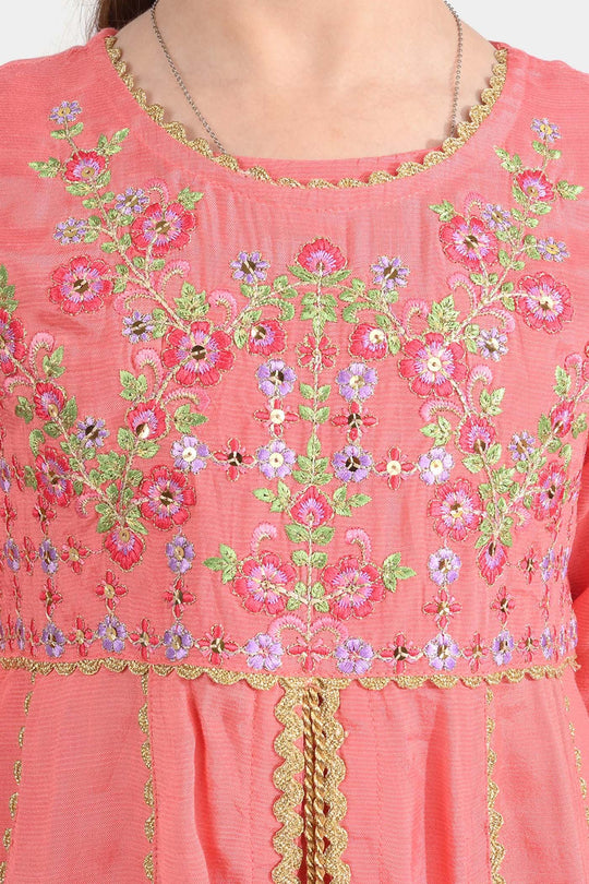 Girls Raw Silk 4Pcs Rashk-E- Chaman-Paradise Pink