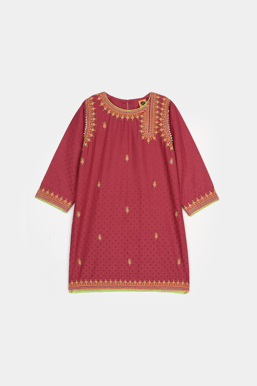 Girls Viscose 3-Piece Set (Falak) - Magenta