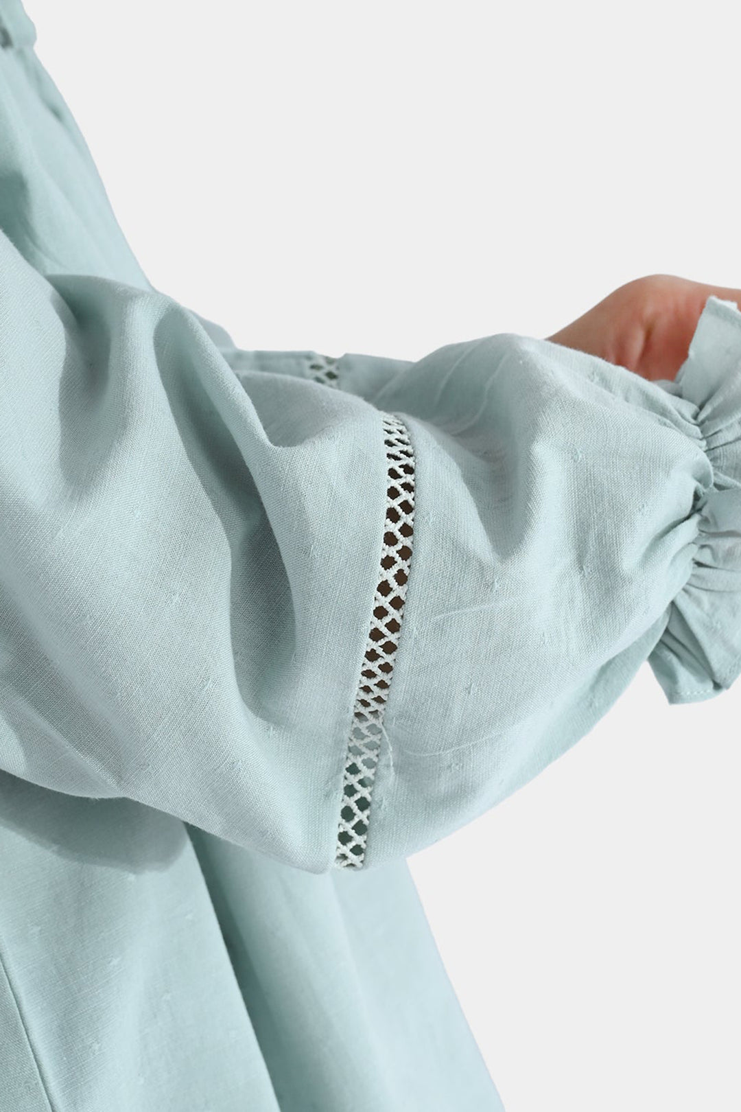 Girls Jacquard Casual Top - Smoke Green