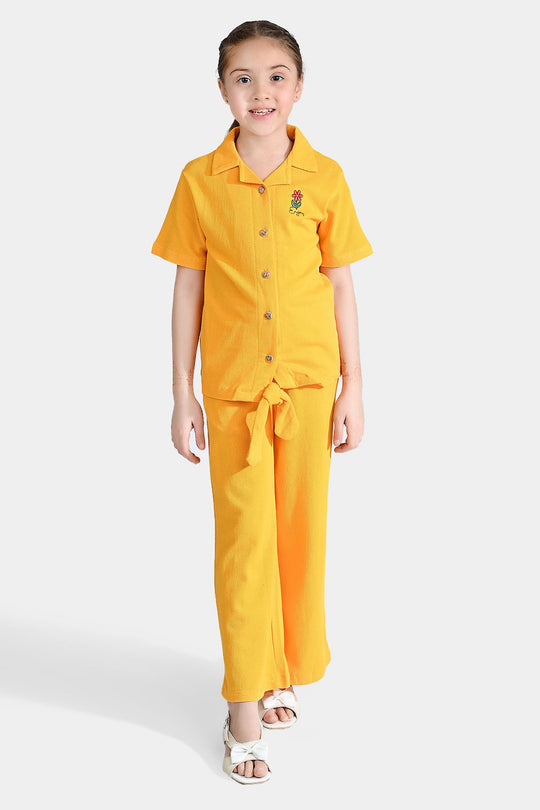 Girls Jersey/Terry 2 Piece Suit Enjoy-Citrus
